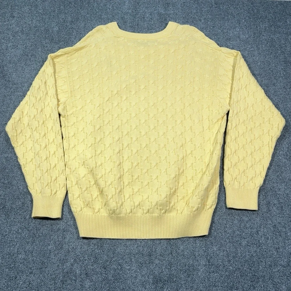 VTG Bobby Jones Notre Dame Chunky Cable 3D‎ Knit Sweater Mens XL Grandpa Golf